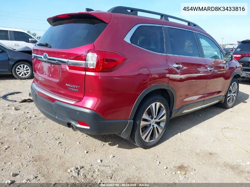 2019 Subaru Ascent Touring VIN: 4S4WMARD8K3433816 Lot: 42557155