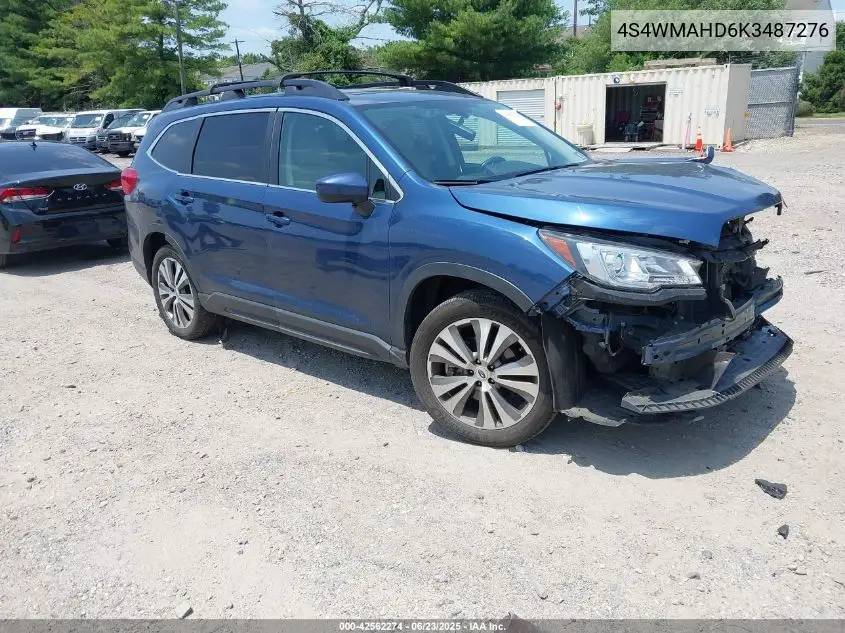 2019 Subaru Ascent Premium VIN: 4S4WMAHD6K3487276 Lot: 42562274