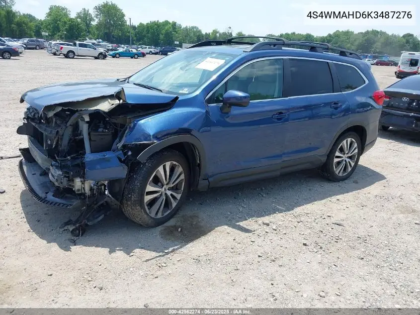 2019 Subaru Ascent Premium VIN: 4S4WMAHD6K3487276 Lot: 42562274