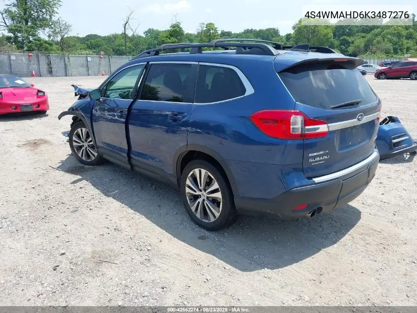 2019 Subaru Ascent Premium VIN: 4S4WMAHD6K3487276 Lot: 42562274