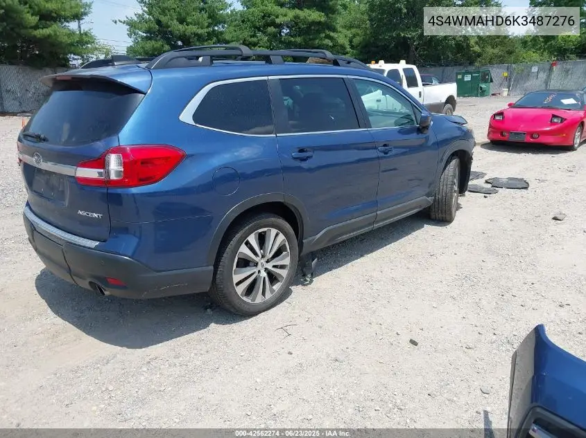 2019 Subaru Ascent Premium VIN: 4S4WMAHD6K3487276 Lot: 42562274
