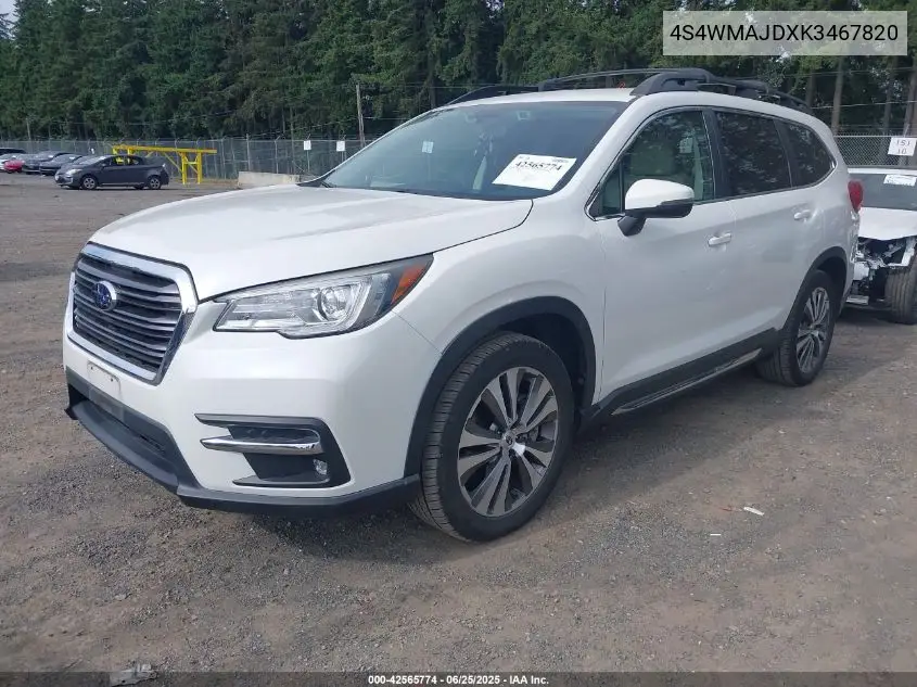 2019 Subaru Ascent Limited VIN: 4S4WMAJDXK3467820 Lot: 42565774
