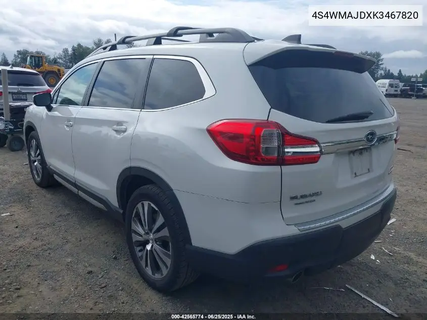2019 Subaru Ascent Limited VIN: 4S4WMAJDXK3467820 Lot: 42565774