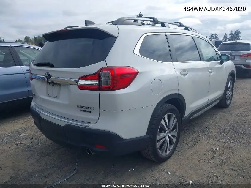 2019 Subaru Ascent Limited VIN: 4S4WMAJDXK3467820 Lot: 42565774
