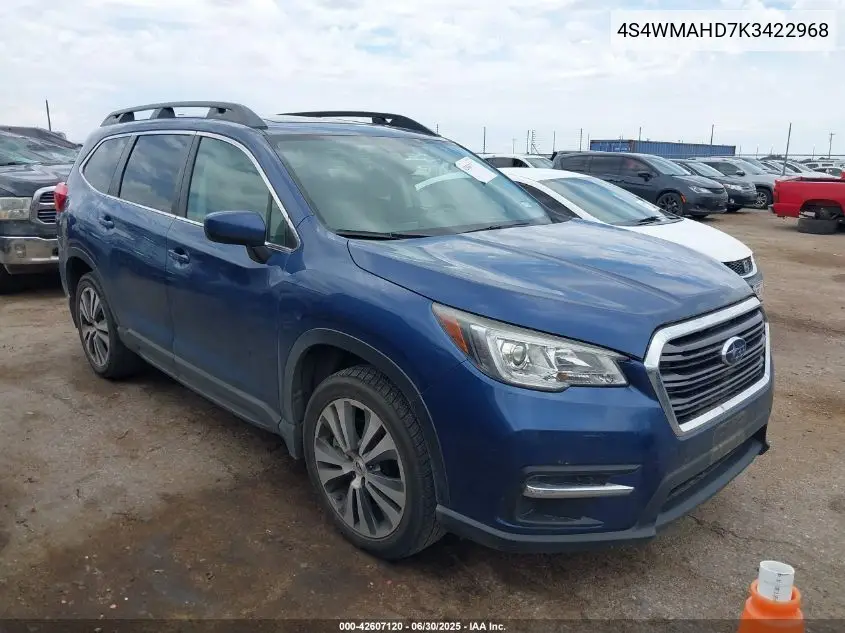 2019 Subaru Ascent Premium VIN: 4S4WMAHD7K3422968 Lot: 42607120