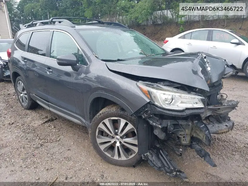 2019 Subaru Ascent Limited VIN: 4S4WMAPD6K3466722 Lot: 42623222