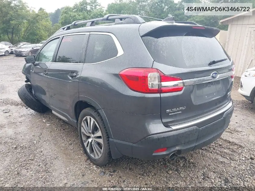 2019 Subaru Ascent Limited VIN: 4S4WMAPD6K3466722 Lot: 42623222