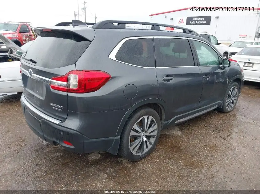 2019 Subaru Ascent Limited VIN: 4S4WMAPD5K3477811 Lot: 42632315