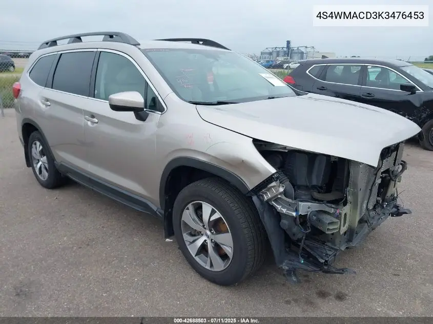 2019 Subaru Ascent Premium VIN: 4S4WMACD3K3476453 Lot: 42688503