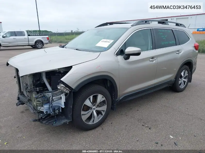 2019 Subaru Ascent Premium VIN: 4S4WMACD3K3476453 Lot: 42688503