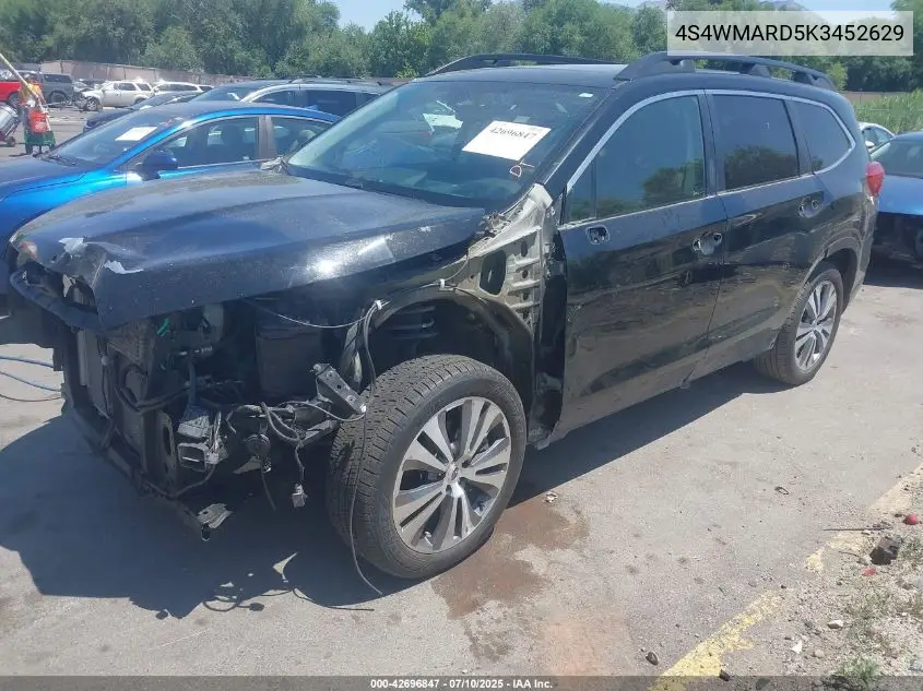 2019 Subaru Ascent Touring VIN: 4S4WMARD5K3452629 Lot: 42696847