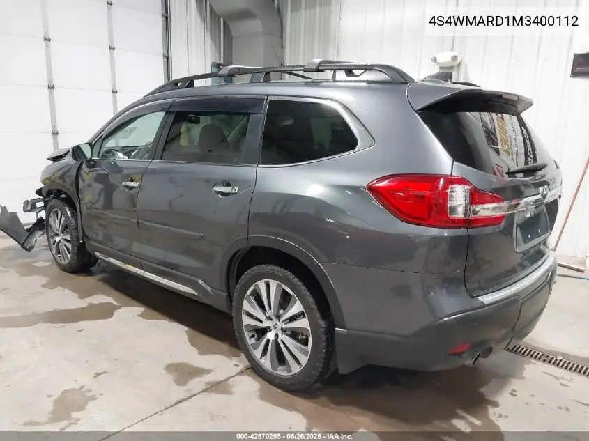 2021 Subaru Ascent Touring VIN: 4S4WMARD1M3400112 Lot: 42570255