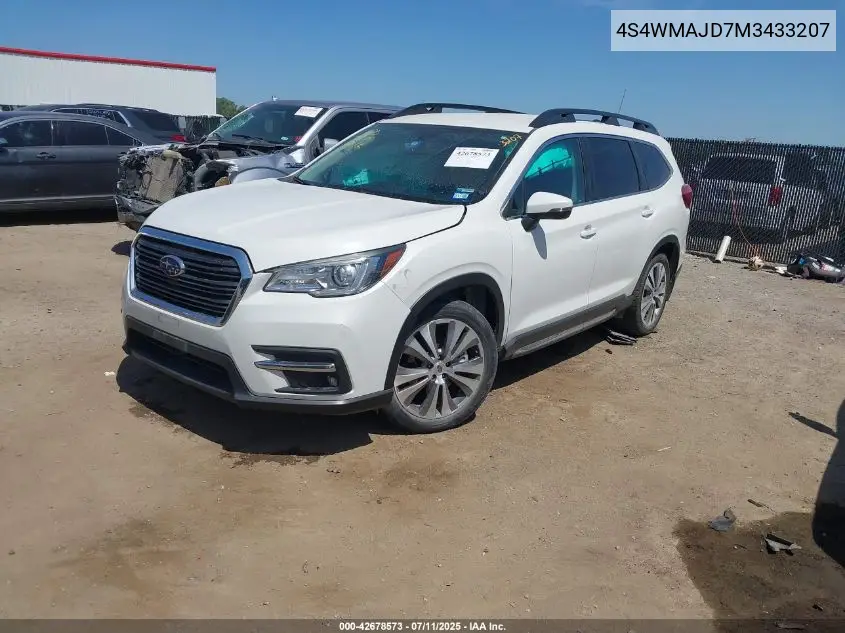 2021 Subaru Ascent Limited VIN: 4S4WMAJD7M3433207 Lot: 42678573