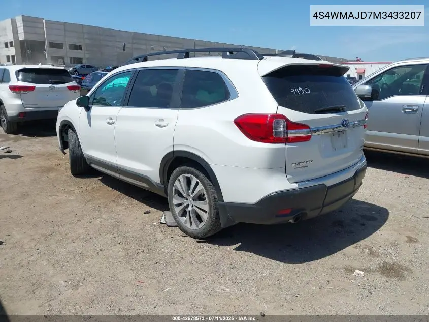 2021 Subaru Ascent Limited VIN: 4S4WMAJD7M3433207 Lot: 42678573