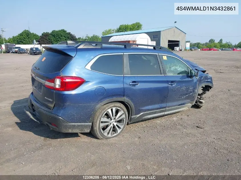 2022 Subaru Ascent Limited VIN: 4S4WMALD1N3432861 Lot: 12336205