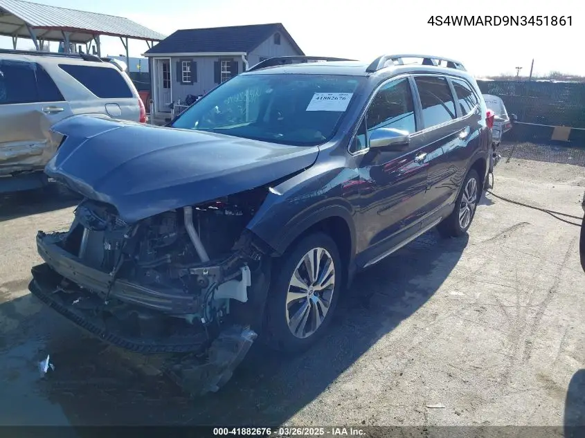 2022 Subaru Ascent Touring VIN: 4S4WMARD9N3451861 Lot: 41882676