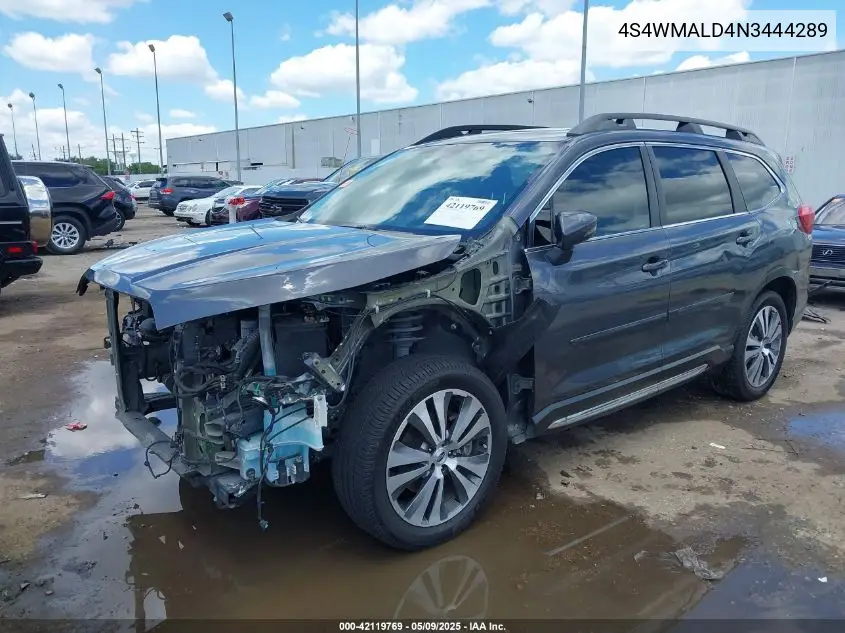 2022 Subaru Ascent Limited VIN: 4S4WMALD4N3444289 Lot: 42119769