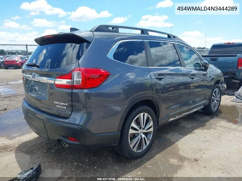 2022 Subaru Ascent Limited VIN: 4S4WMALD4N3444289 Lot: 42119769