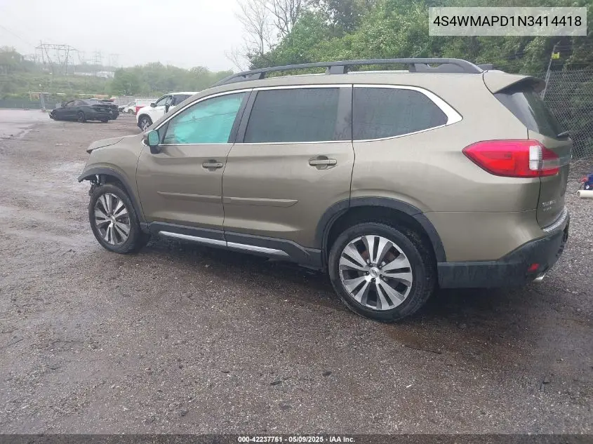 2022 Subaru Ascent Limited VIN: 4S4WMAPD1N3414418 Lot: 42237761