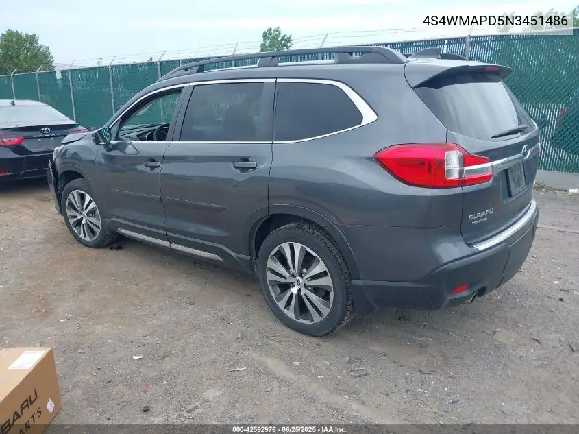 2022 Subaru Ascent Limited VIN: 4S4WMAPD5N3451486 Lot: 42592976