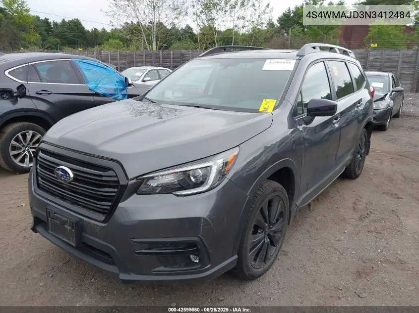 2022 Subaru Ascent Onyx Edition VIN: 4S4WMAJD3N3412484 Lot: 42595660