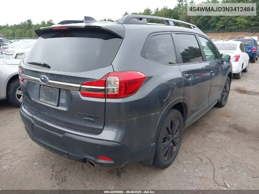 2022 Subaru Ascent Onyx Edition VIN: 4S4WMAJD3N3412484 Lot: 42595660