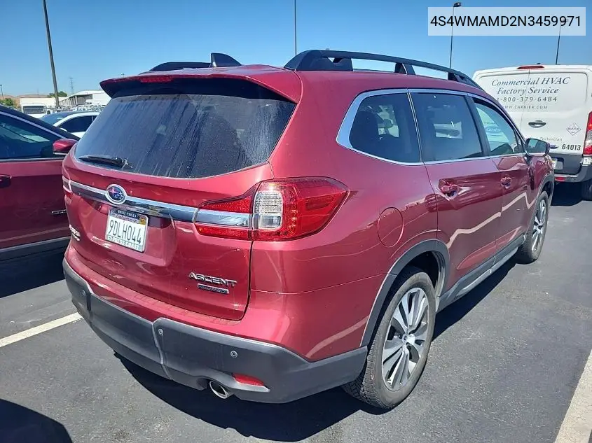 2022 Subaru Ascent Limited VIN: 4S4WMAMD2N3459971 Lot: 42615744