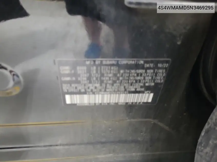 4S4WMAMD5N3469295 2022 Subaru Ascent Limited
