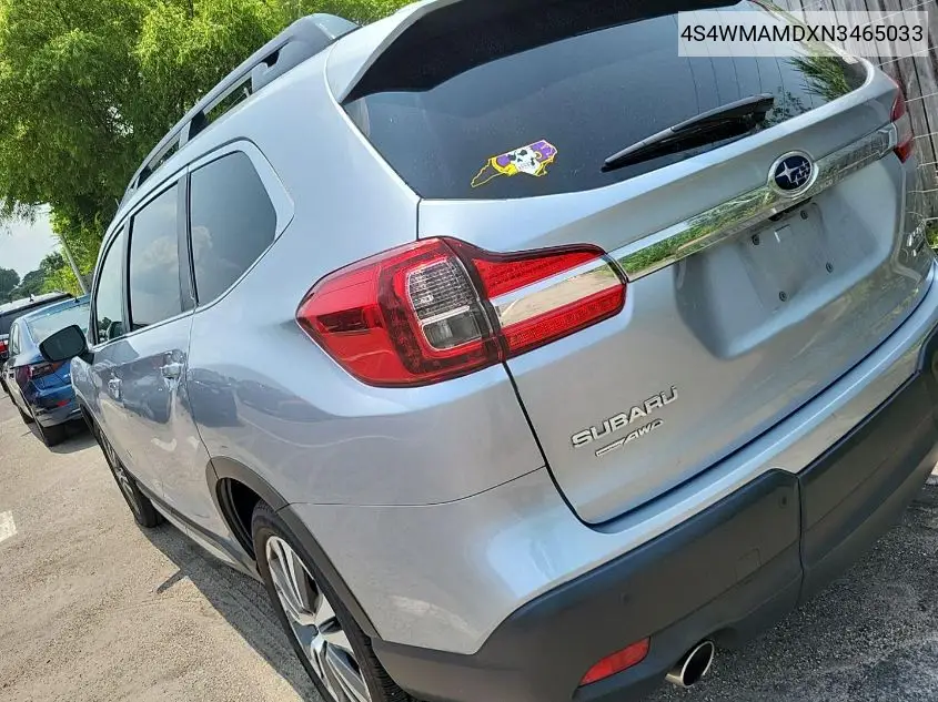 2022 Subaru Ascent Limited VIN: 4S4WMAMDXN3465033 Lot: 42724966