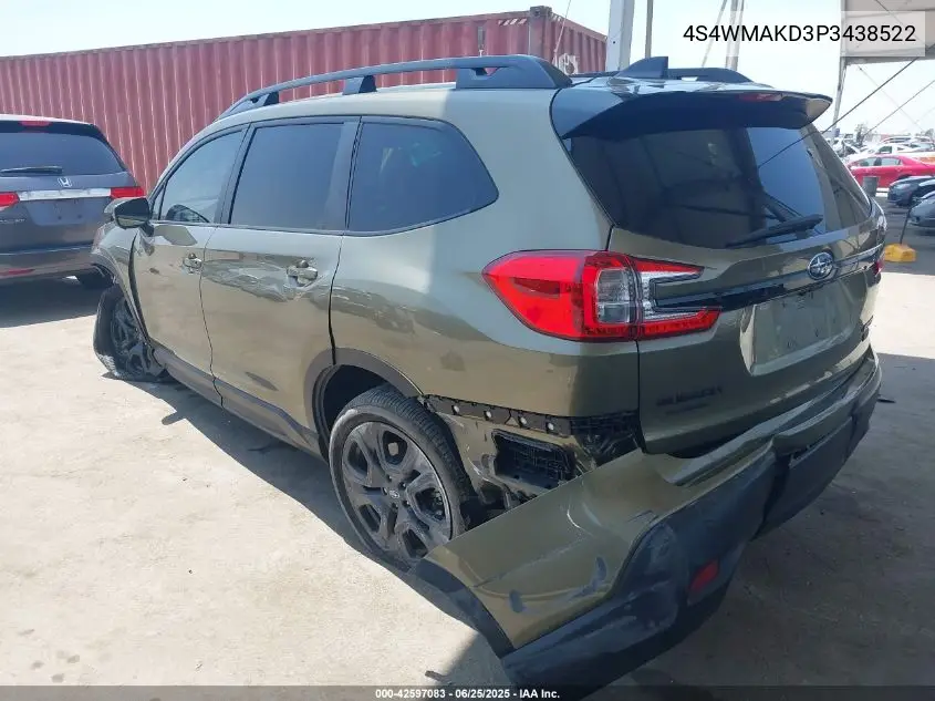 2023 Subaru Ascent Onyx Edition Limited 7-Passenger VIN: 4S4WMAKD3P3438522 Lot: 42597083