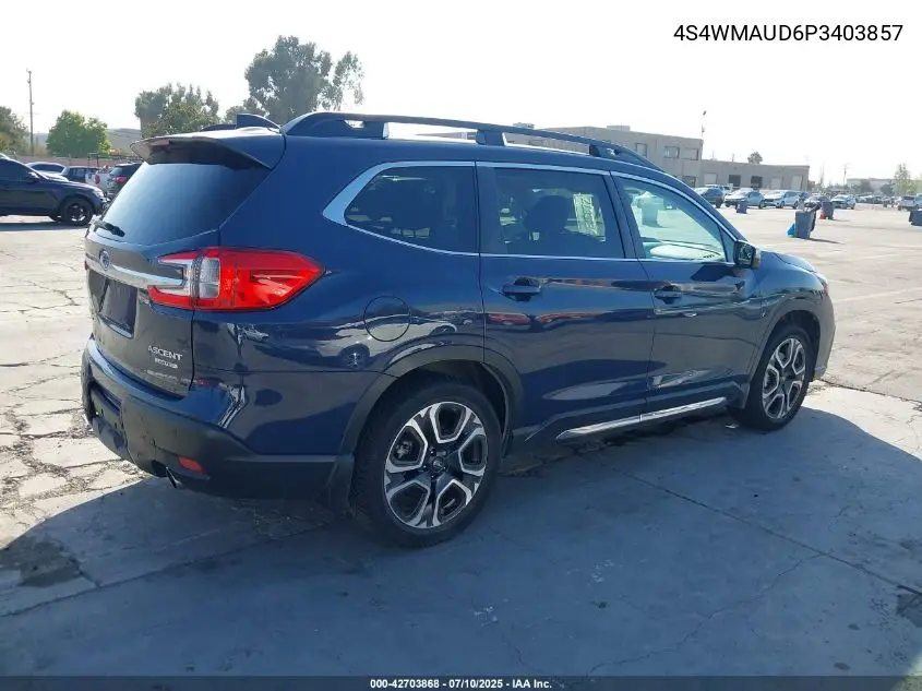 2023 Subaru Ascent Limited 7-Passenger VIN: 4S4WMAUD6P3403857 Lot: 42703868