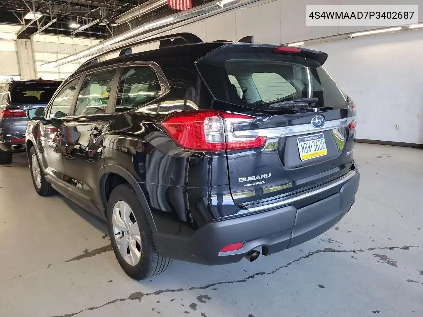 2023 Subaru Ascent Base 8-Passenger VIN: 4S4WMAAD7P3402687 Lot: 42723530