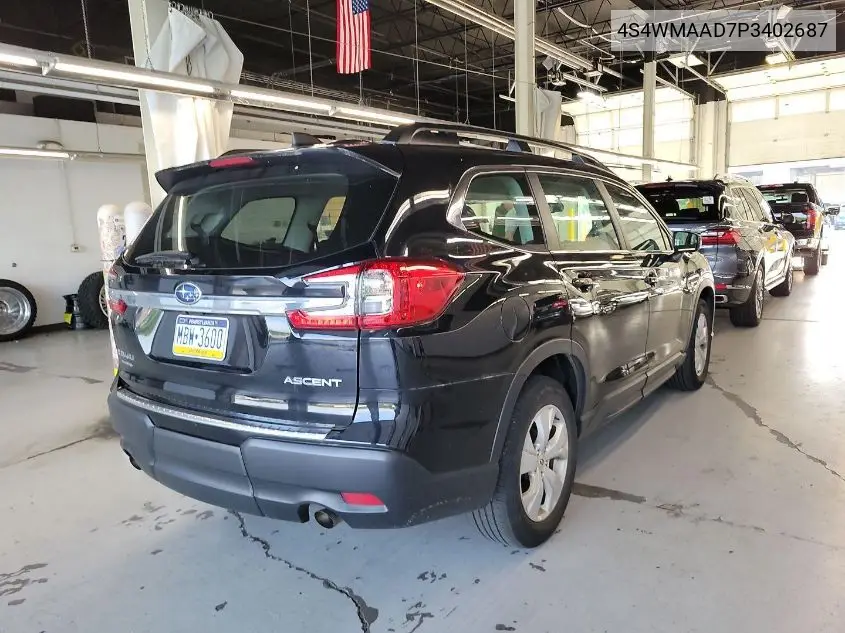 2023 Subaru Ascent Base 8-Passenger VIN: 4S4WMAAD7P3402687 Lot: 42723530