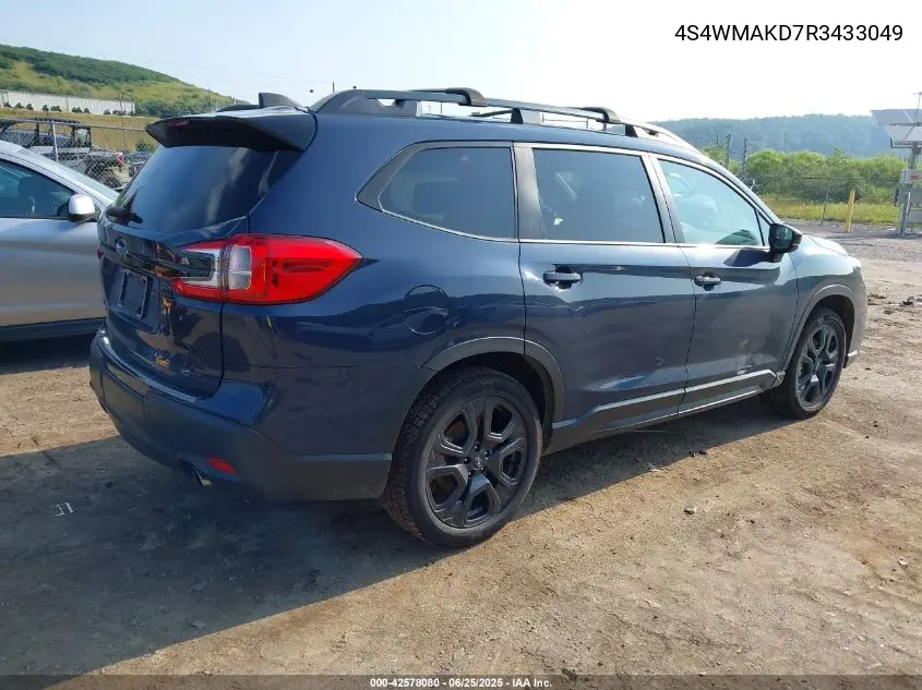 2024 Subaru Ascent Onyx Edition Limited 7-Passenger VIN: 4S4WMAKD7R3433049 Lot: 42578080