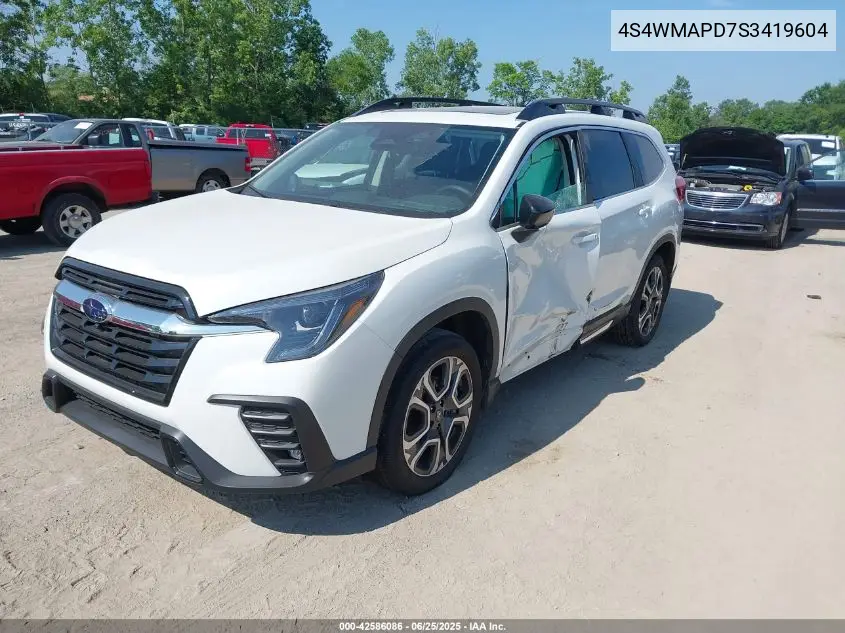 2025 Subaru Ascent Limited 7-Passenger VIN: 4S4WMAPD7S3419604 Lot: 42586086