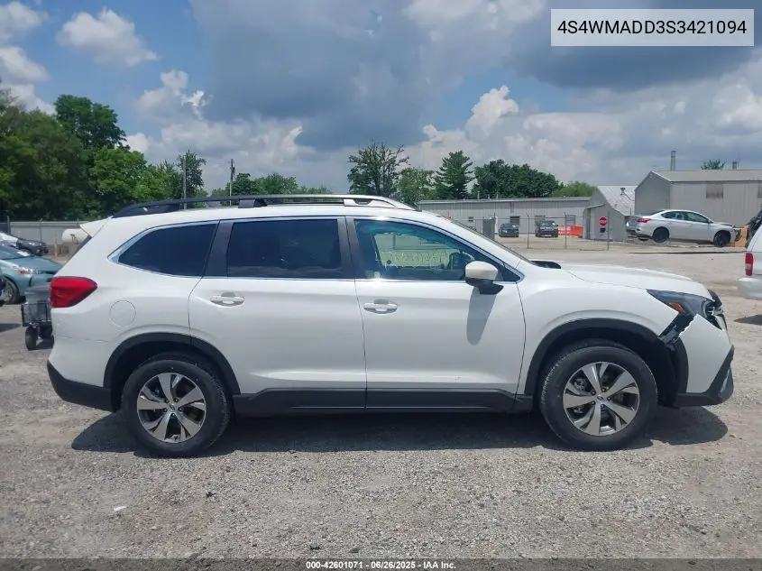 2025 Subaru Ascent Premium 7-Passenger VIN: 4S4WMADD3S3421094 Lot: 42601071