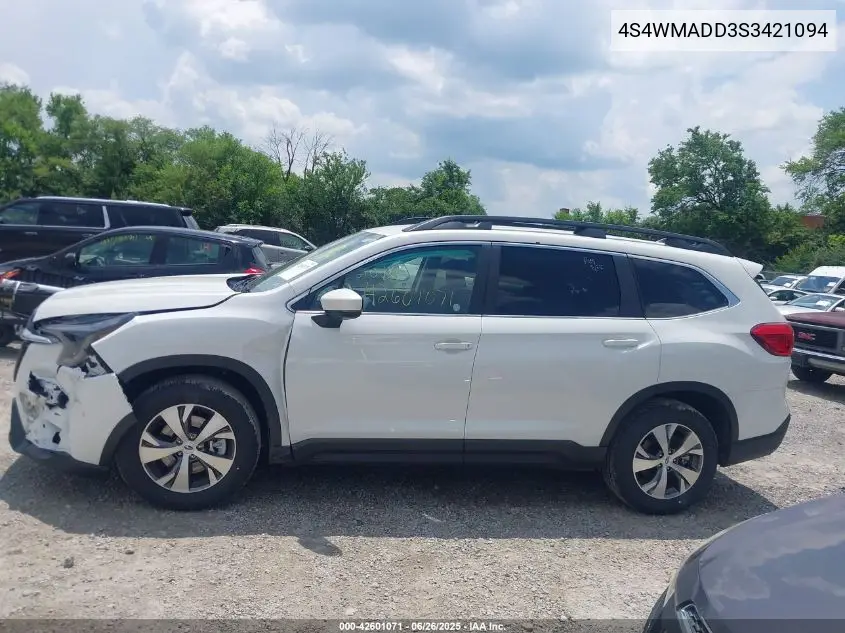 2025 Subaru Ascent Premium 7-Passenger VIN: 4S4WMADD3S3421094 Lot: 42601071