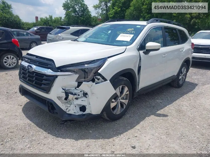 2025 Subaru Ascent Premium 7-Passenger VIN: 4S4WMADD3S3421094 Lot: 42601071