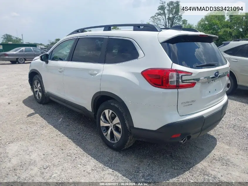 2025 Subaru Ascent Premium 7-Passenger VIN: 4S4WMADD3S3421094 Lot: 42601071