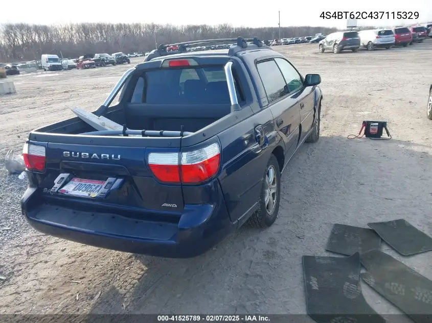 2003 Subaru Baja Sport VIN: 4S4BT62C437115329 Lot: 41525789