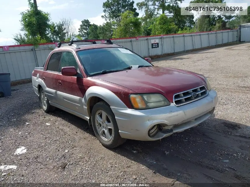 2003 Subaru Baja VIN: 4S4BT61C736105398 Lot: 42467781