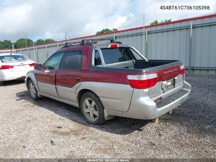 2003 Subaru Baja VIN: 4S4BT61C736105398 Lot: 42467781