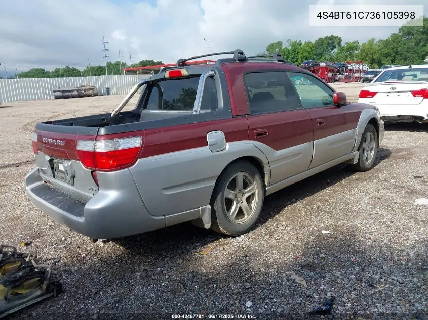2003 Subaru Baja VIN: 4S4BT61C736105398 Lot: 42467781