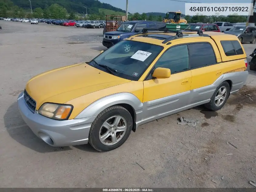 2003 Subaru Baja VIN: 4S4BT61C637105922 Lot: 42580576