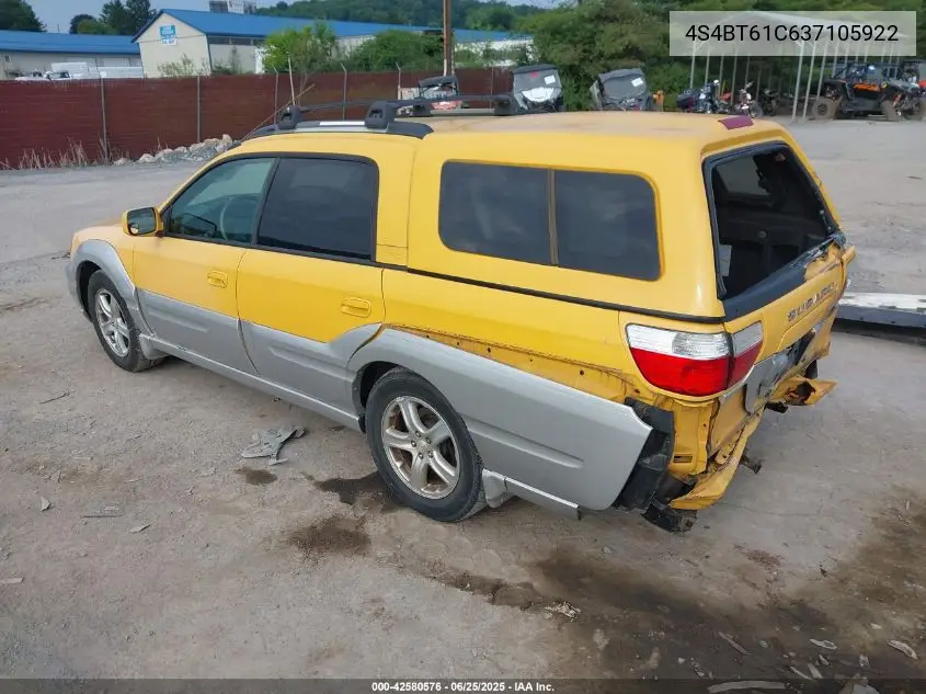 2003 Subaru Baja VIN: 4S4BT61C637105922 Lot: 42580576