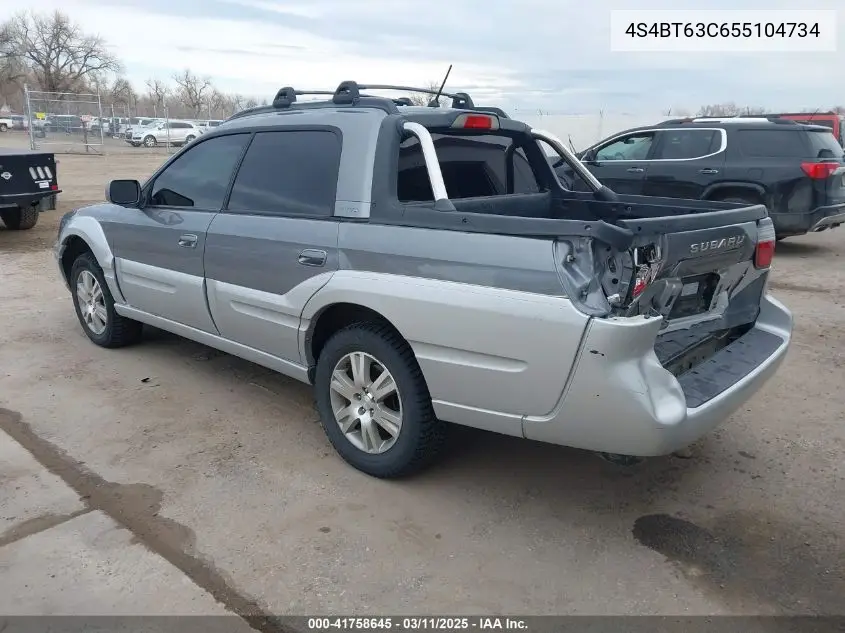 2005 Subaru Baja Turbo VIN: 4S4BT63C655104734 Lot: 41758645