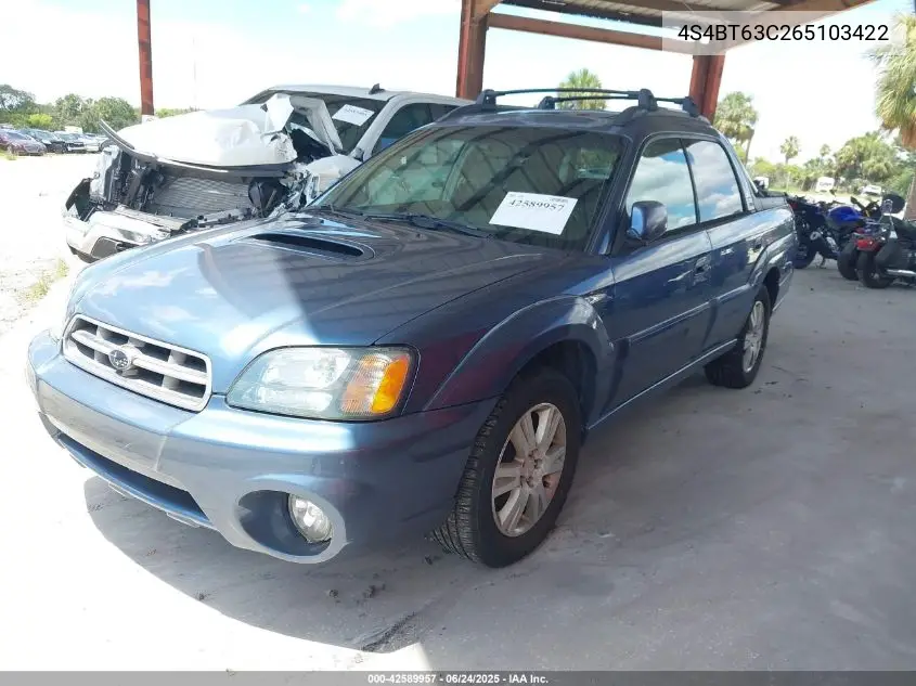 2006 Subaru Baja Turbo VIN: 4S4BT63C265103422 Lot: 42589957