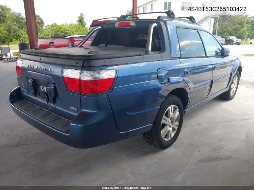 2006 Subaru Baja Turbo VIN: 4S4BT63C265103422 Lot: 42589957