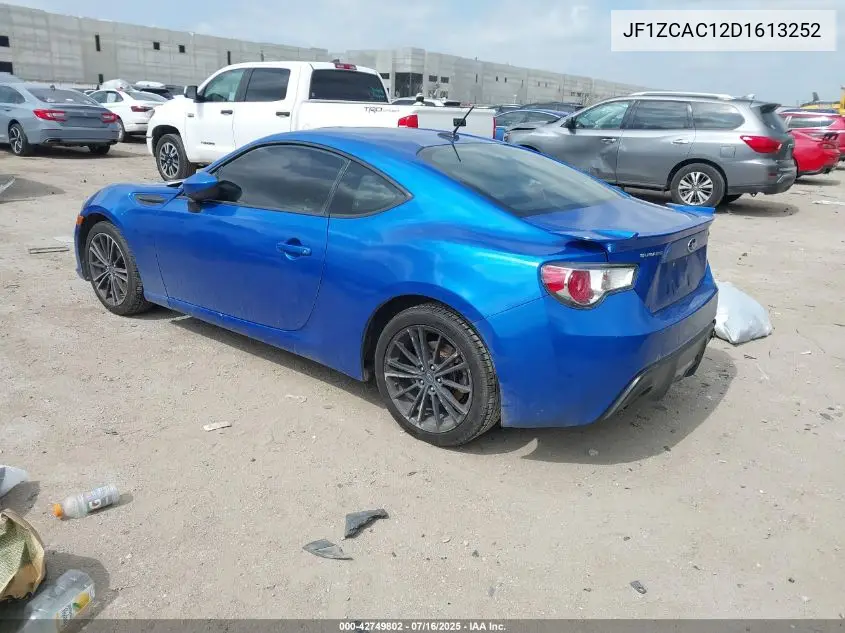 2013 Subaru Brz Limited VIN: JF1ZCAC12D1613252 Lot: 42749802