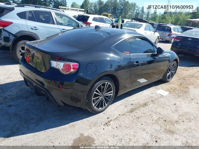 2016 Subaru Brz Premium VIN: JF1ZCAB11G9600953 Lot: 42407975